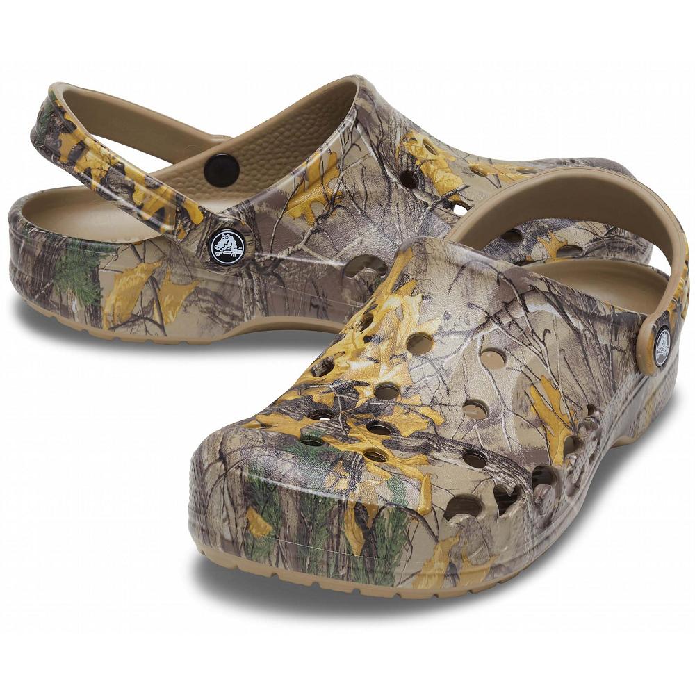 Taupe Men's Crocs Baya Realtree Xtra® Clogs | NZ 0794FDNM